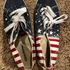 Superga red white and blue tennis shoes size 9/40